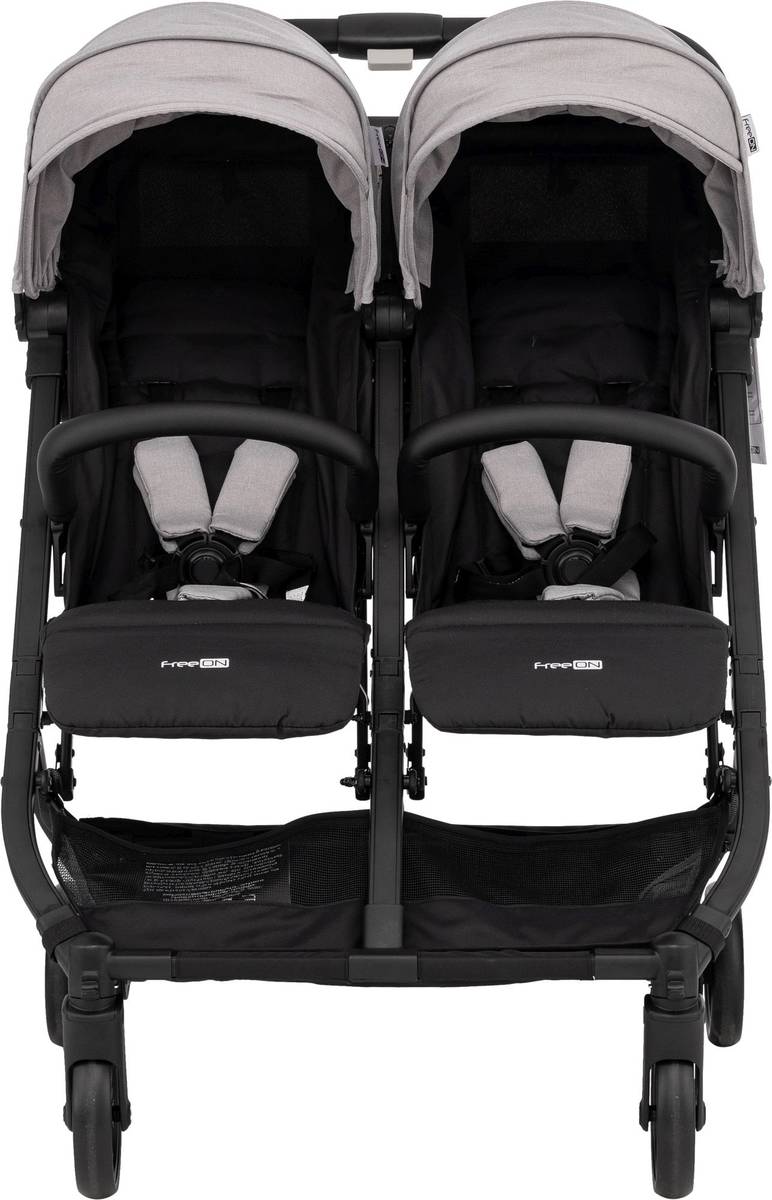 FreeON Voziček za dvojčke Active Twin siva
