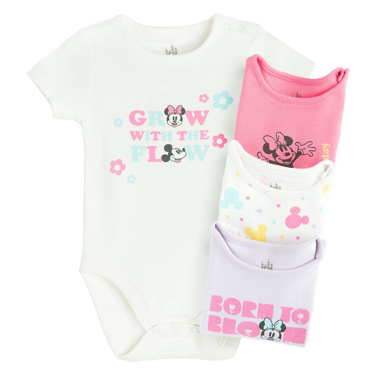 Cool Club perilo bodi 4 kosi KR LCG2802514-00 MINNIE MOUSE D Večbarvno 92