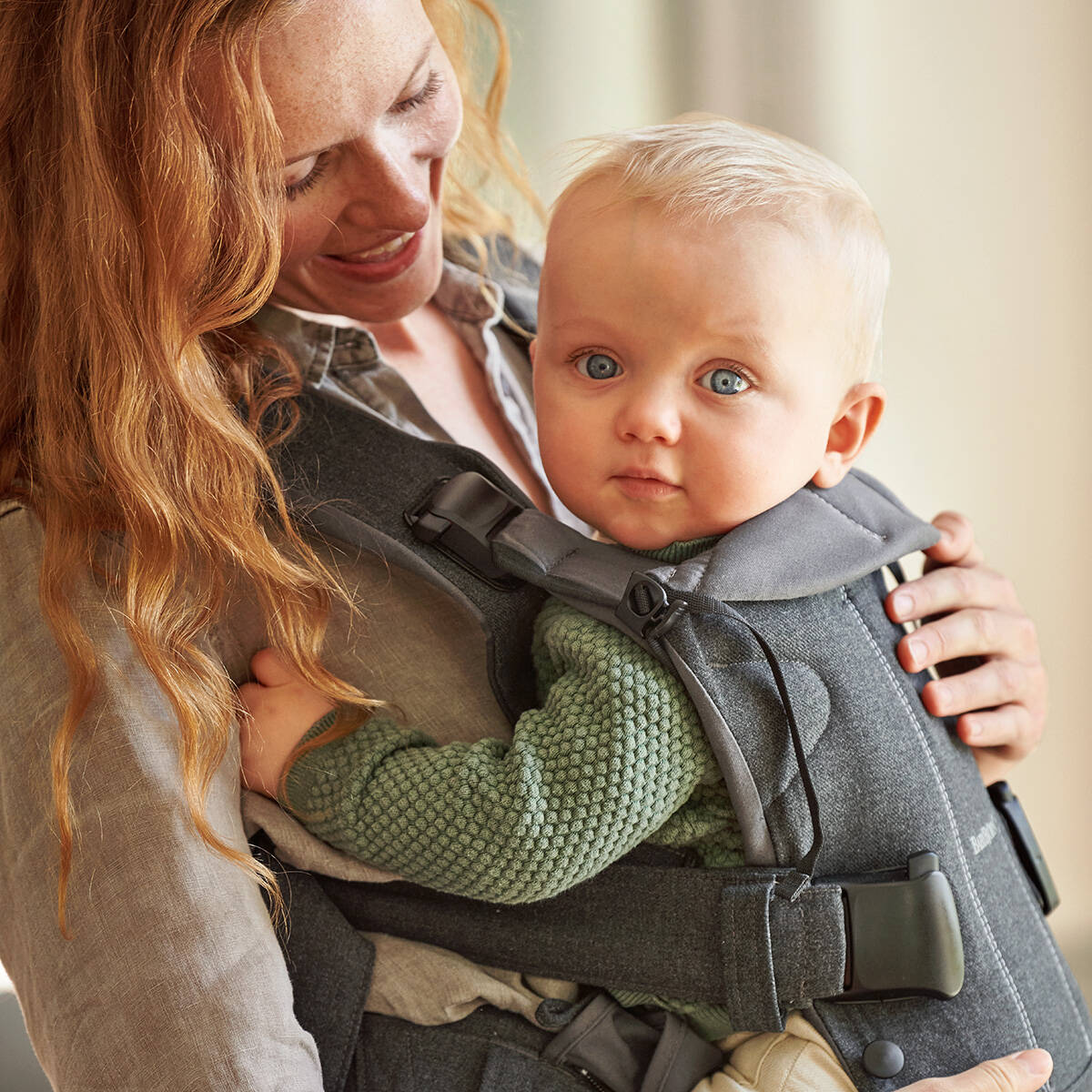 BabyBjörn Nosilka woven One denim grey/dark grey