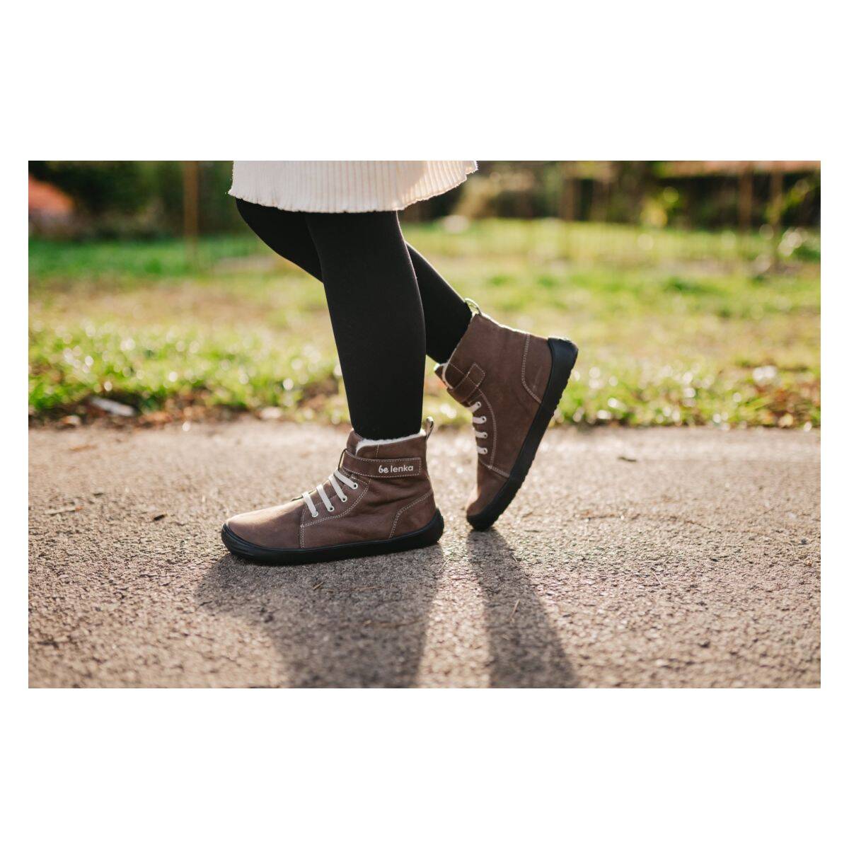 Be Lenka čevelj gležnjar Winter Kids barefoot U chocolate 26