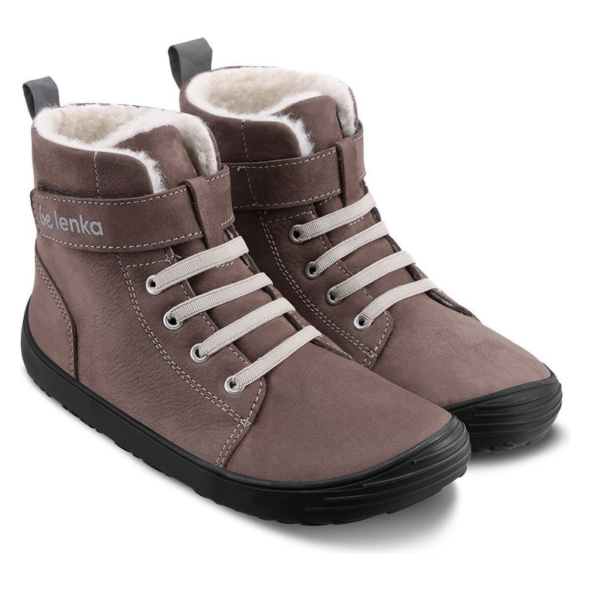 Be Lenka čevelj gležnjar Winter Kids barefoot U chocolate 27