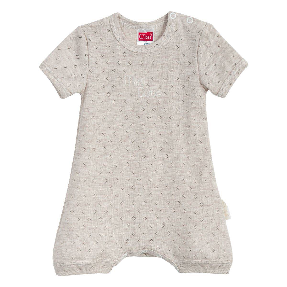 Clar pajac z rokavi KR KH 01797 žakard Mini Cutie U bež 68