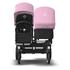 Bugaboo Voziček 2v1 alu ogrodje  - black style set Donkey 2 Duo soft pink strehica