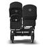 Bugaboo Voziček 2v1 alu ogrodje  - black style set Donkey 2 Duo black strehica