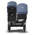 Bugaboo Voziček 2v1 alu ogrodje  - black style set Donkey 2 Duo blue melange strehica